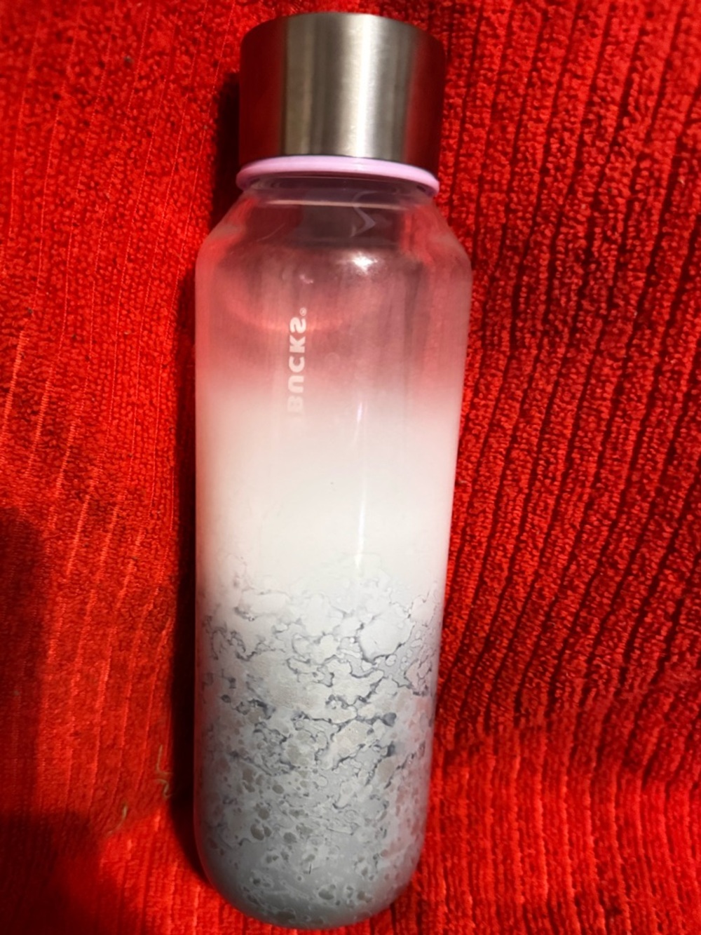 Starbucks Glass Water Bottle in Lavender, White & Gray